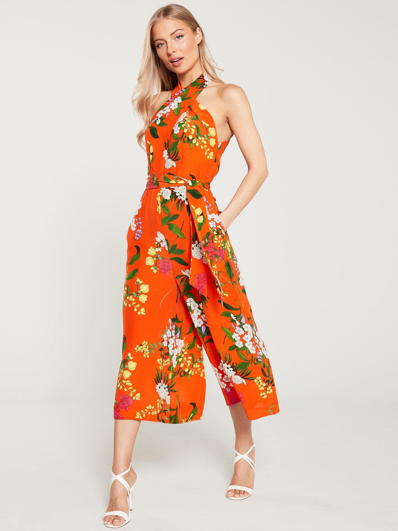 karen millen orange jumpsuit