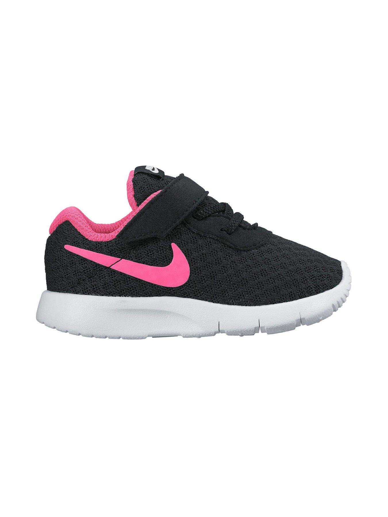 black and pink nike trainers