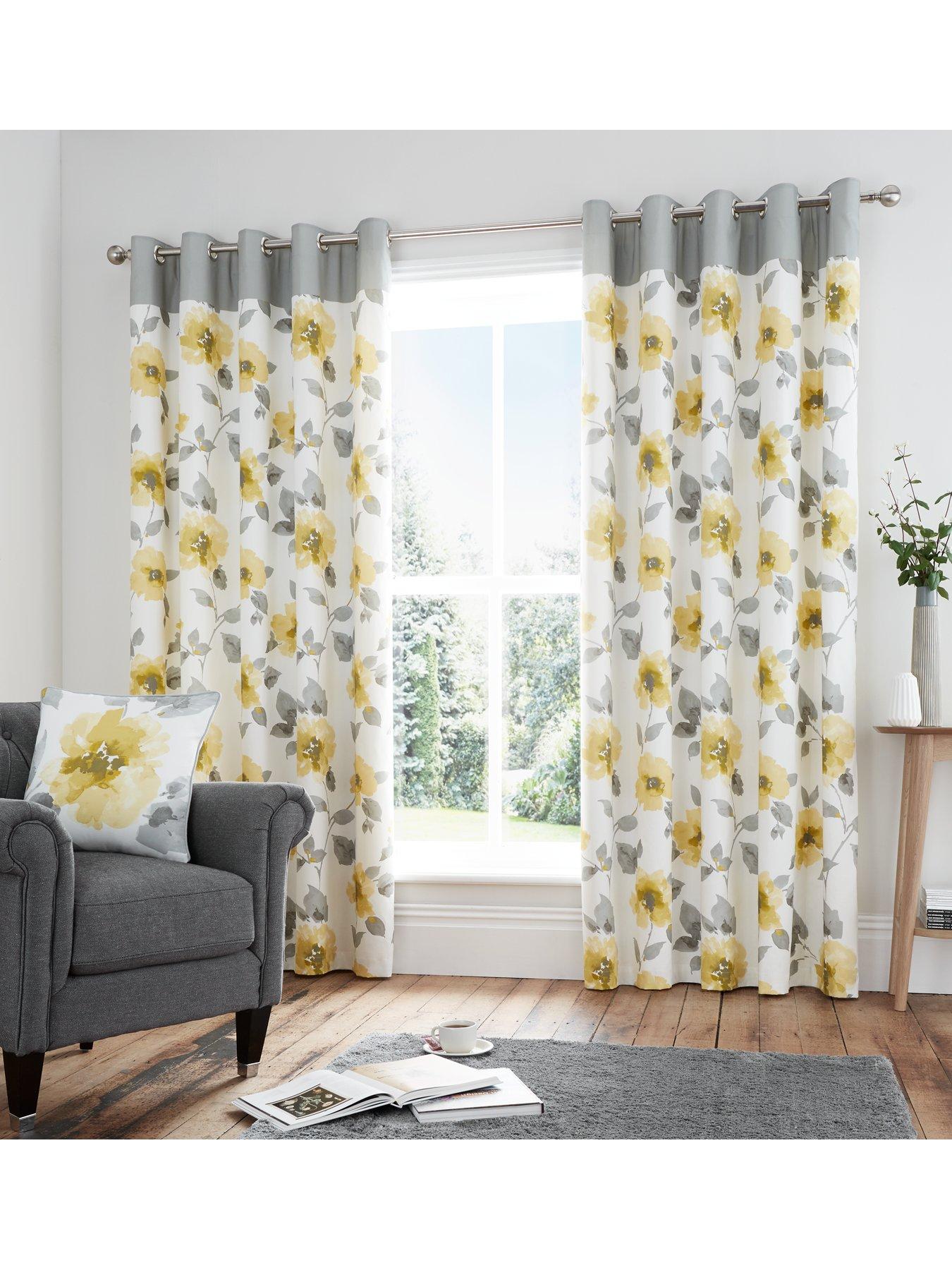 Product photograph of Adriana Lined 100 Cotton Eyelet Curtains from very.co.uk