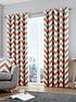  image of fusion-chevron-100-cotton-lined-eyelet-curtains