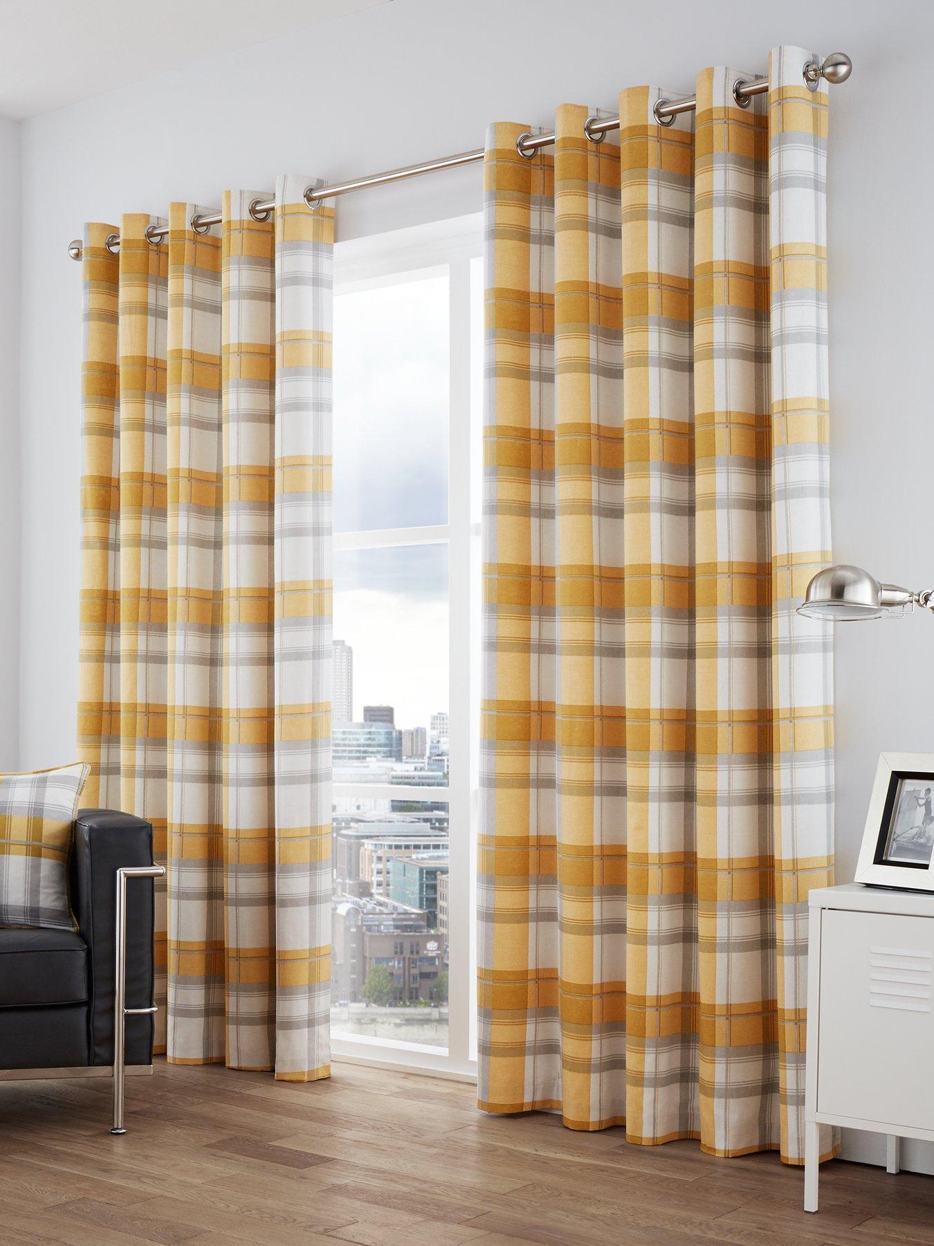 undefined Balmoral Check Lined Eyelet Curtains