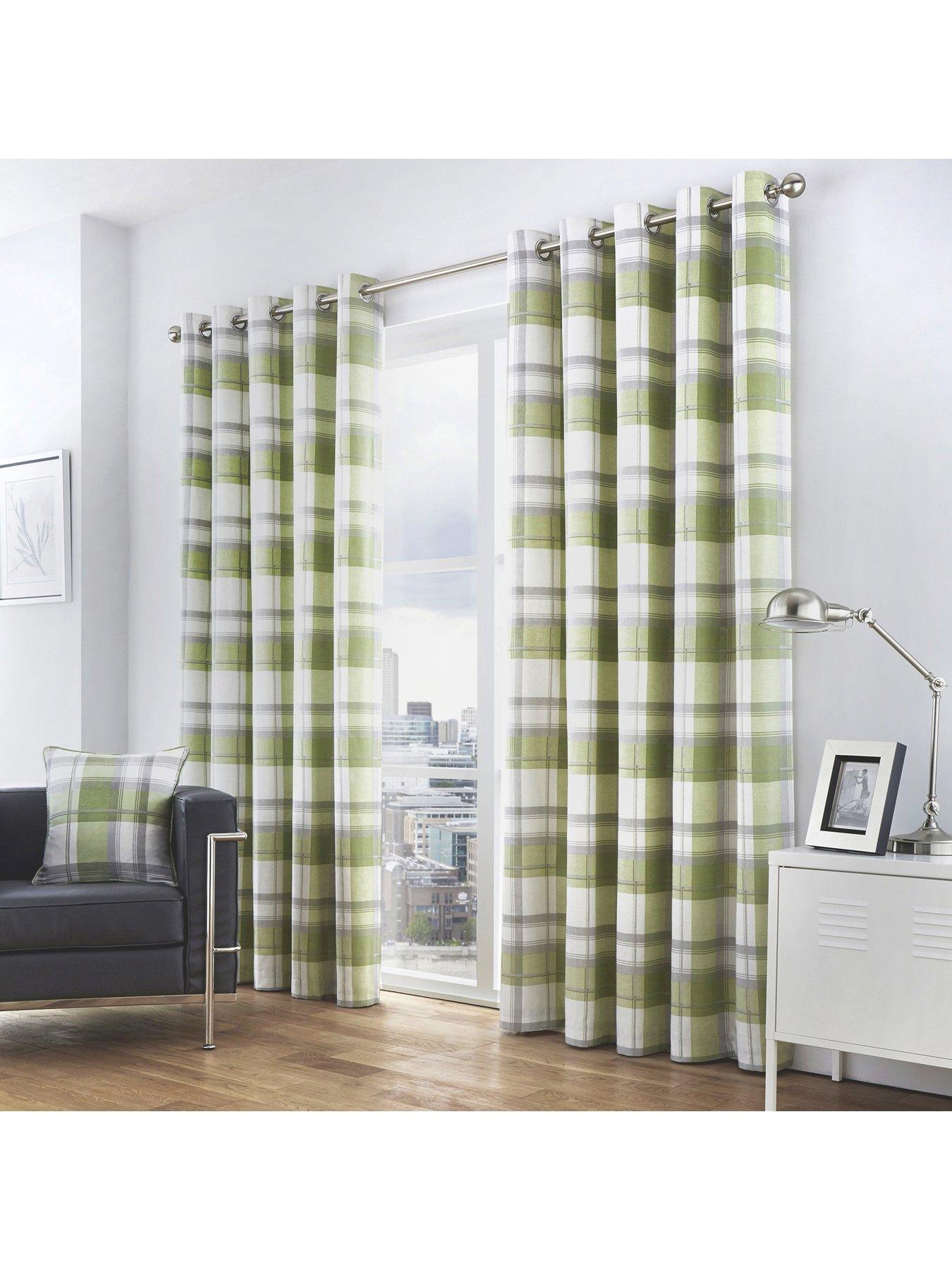 Fusion Balmoral Check Lined Eyelet Curtains