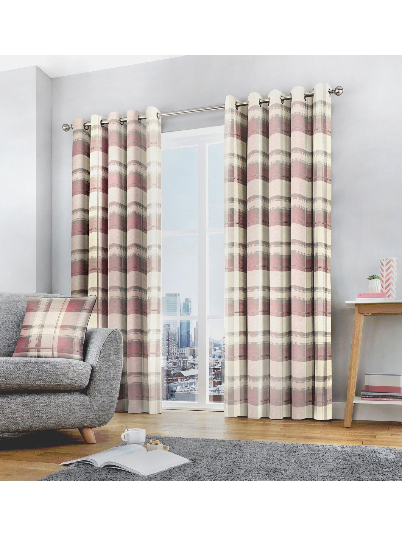 Fusion Balmoral Check Lined Eyelet Curtains