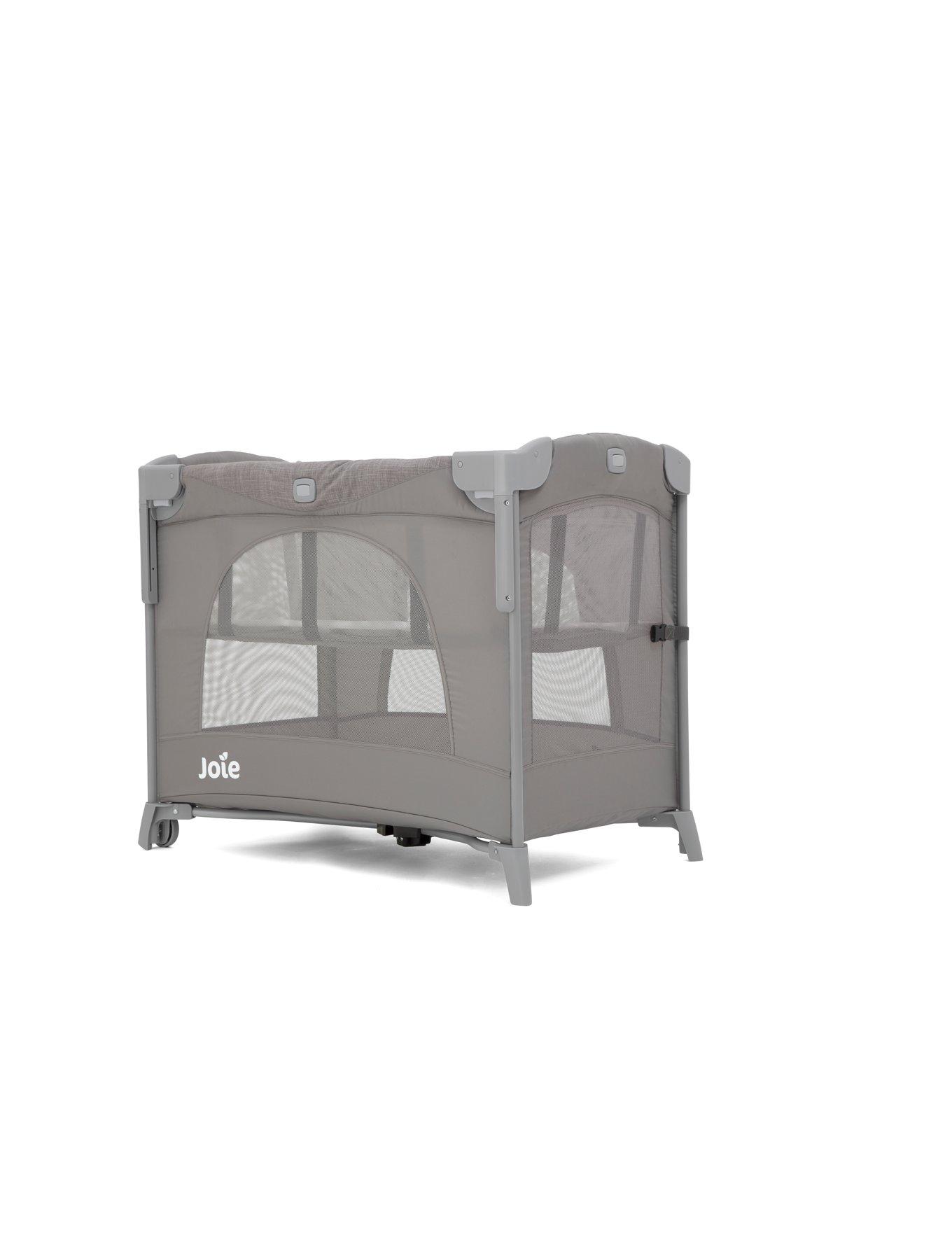 Product photograph of Joie Kubbie Sleep Travel Cot - Foggy Grey from very.co.uk
