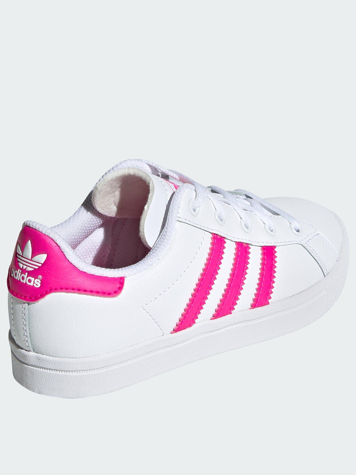 adidas white pink trainers