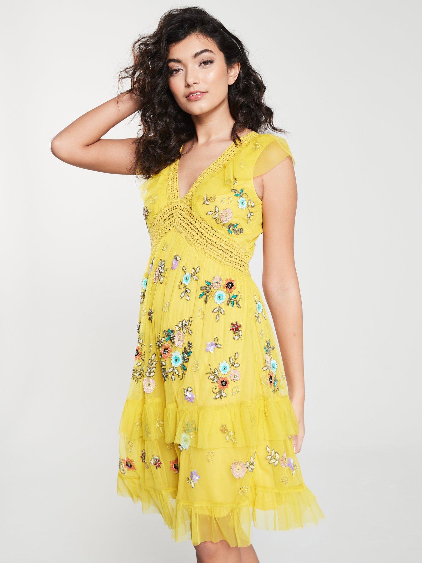 frock and frill folk embroidered tassel skater dress