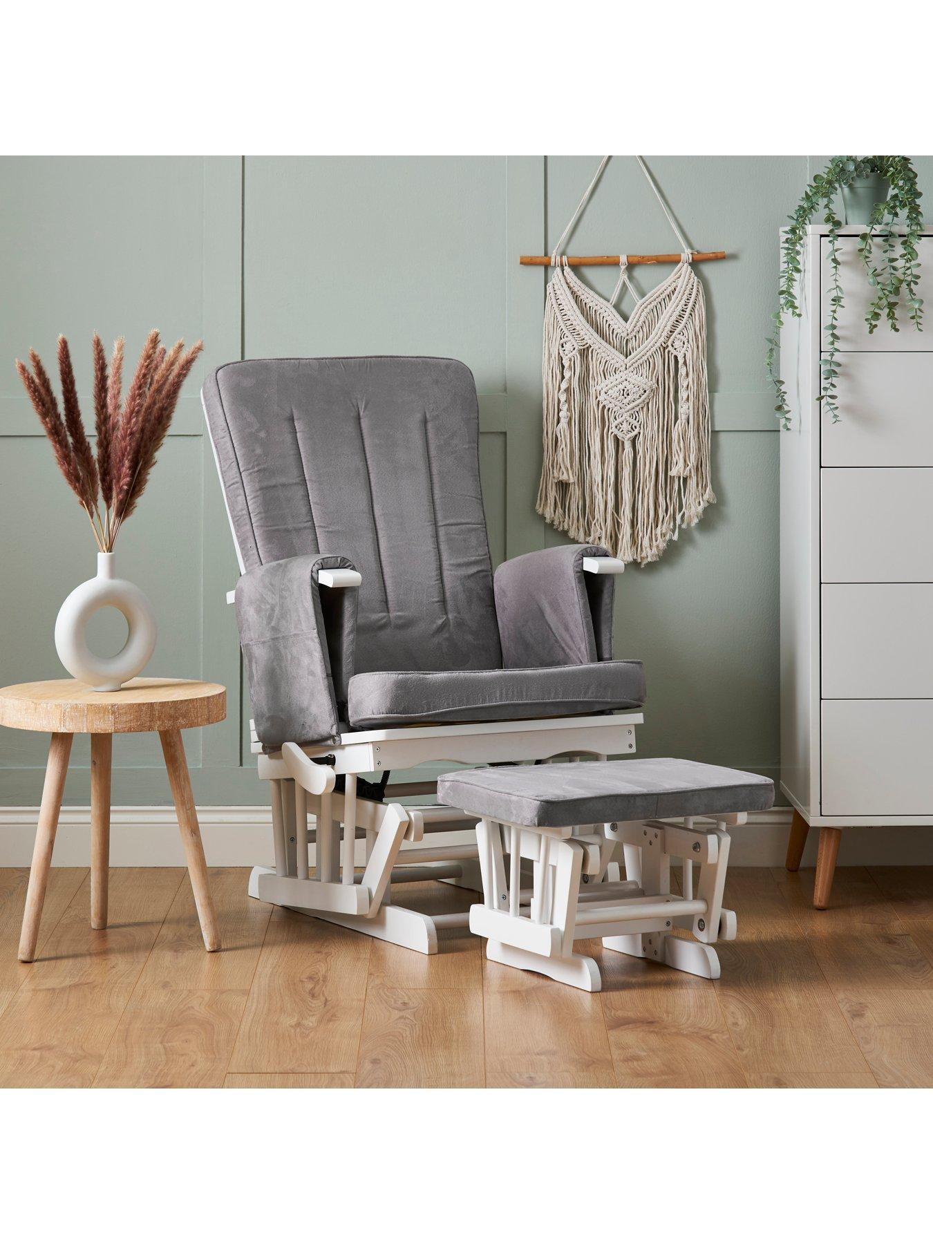 Product photograph of Obaby Deluxe Recliner Nursery Chair Amp Stool from very.co.uk