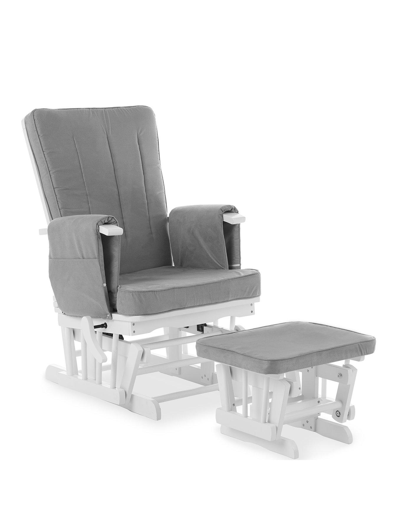 obaby deluxe reclining glider chair and stool