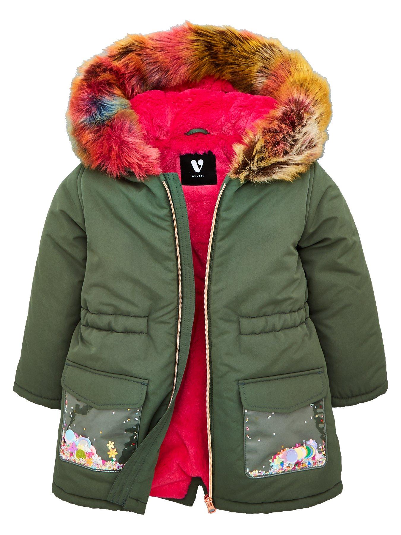 childrens coat with fur hood