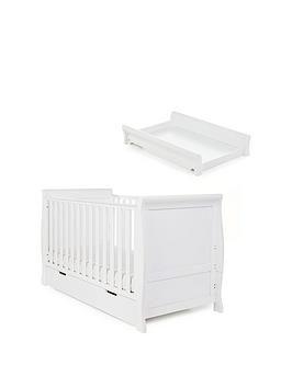 Obaby Stamford Classic Sleigh Cot Bed  Cot Top Changer