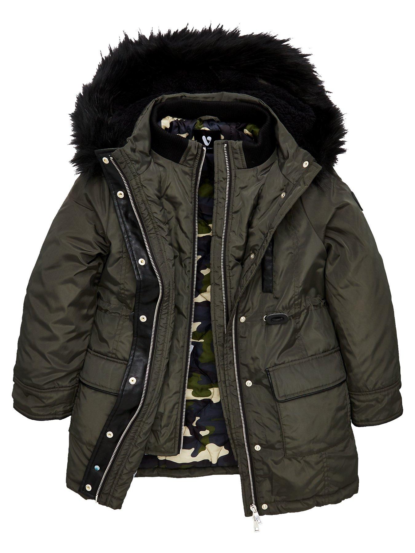 girls fur hood coat