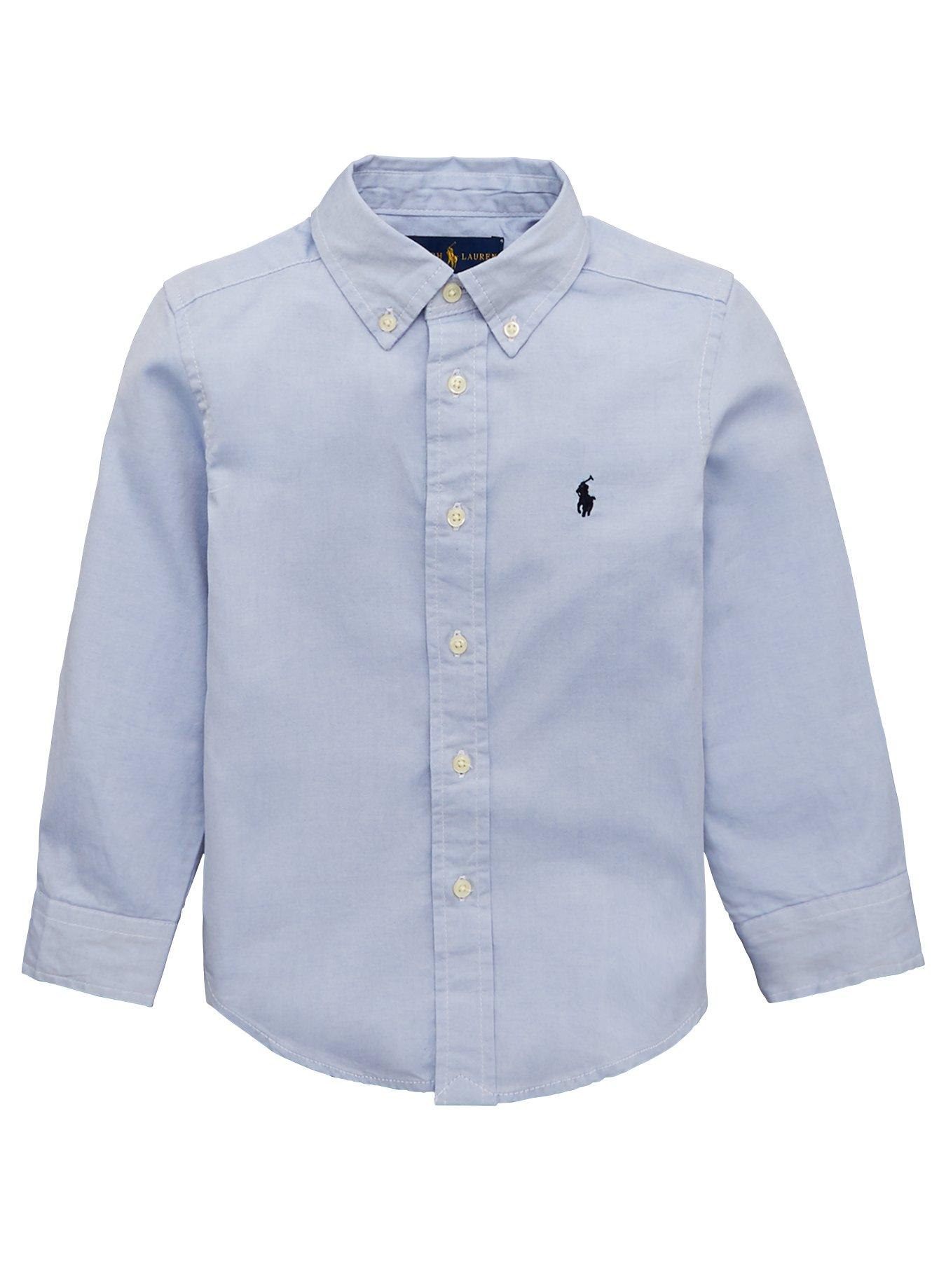 Ralph Lauren Boys Custom Fit Classic Oxford Shirt - Blue | very.co.uk