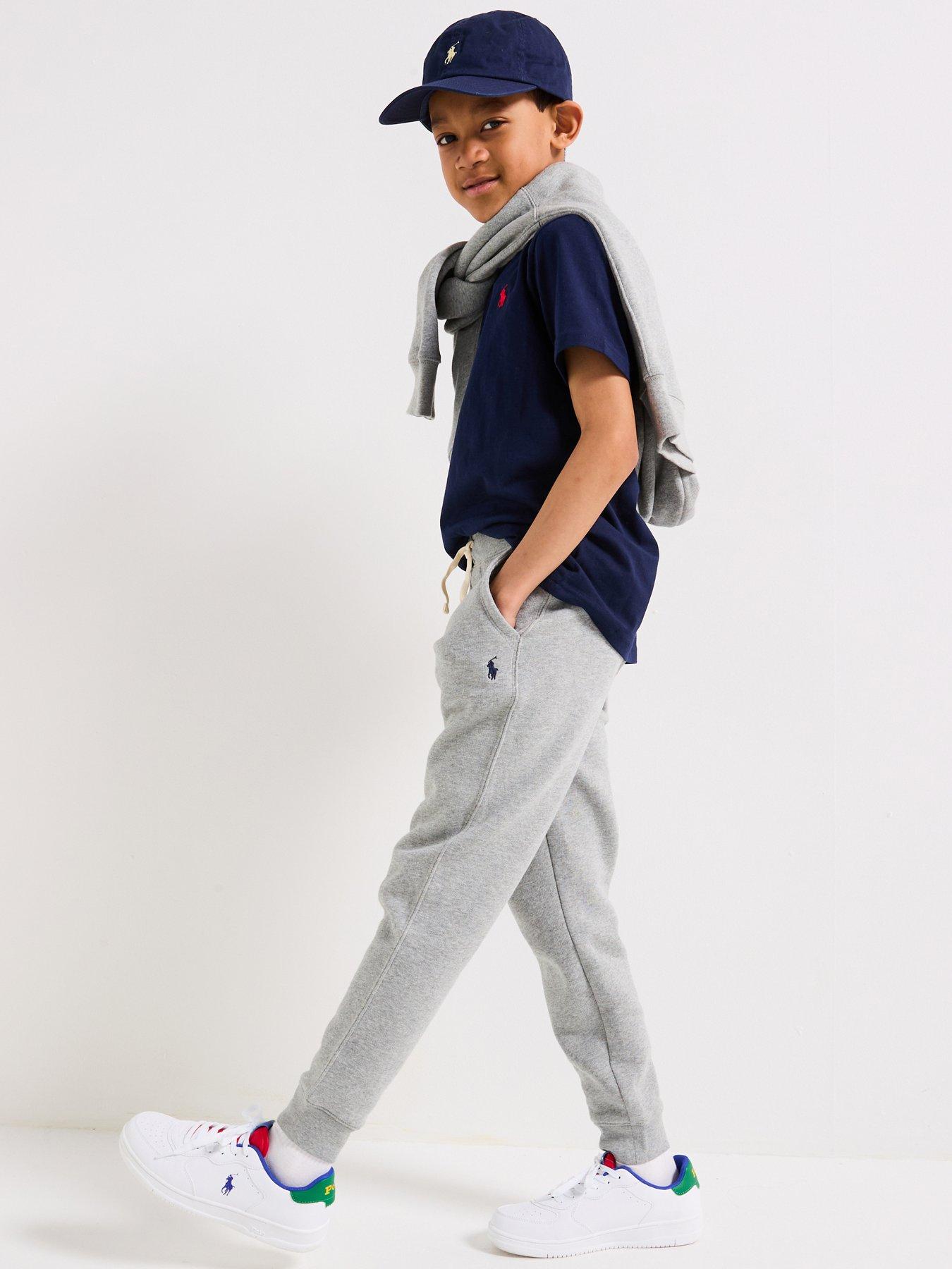 Image 1 of 6 of Polo Ralph Lauren Boys Classic Joggers - Grey