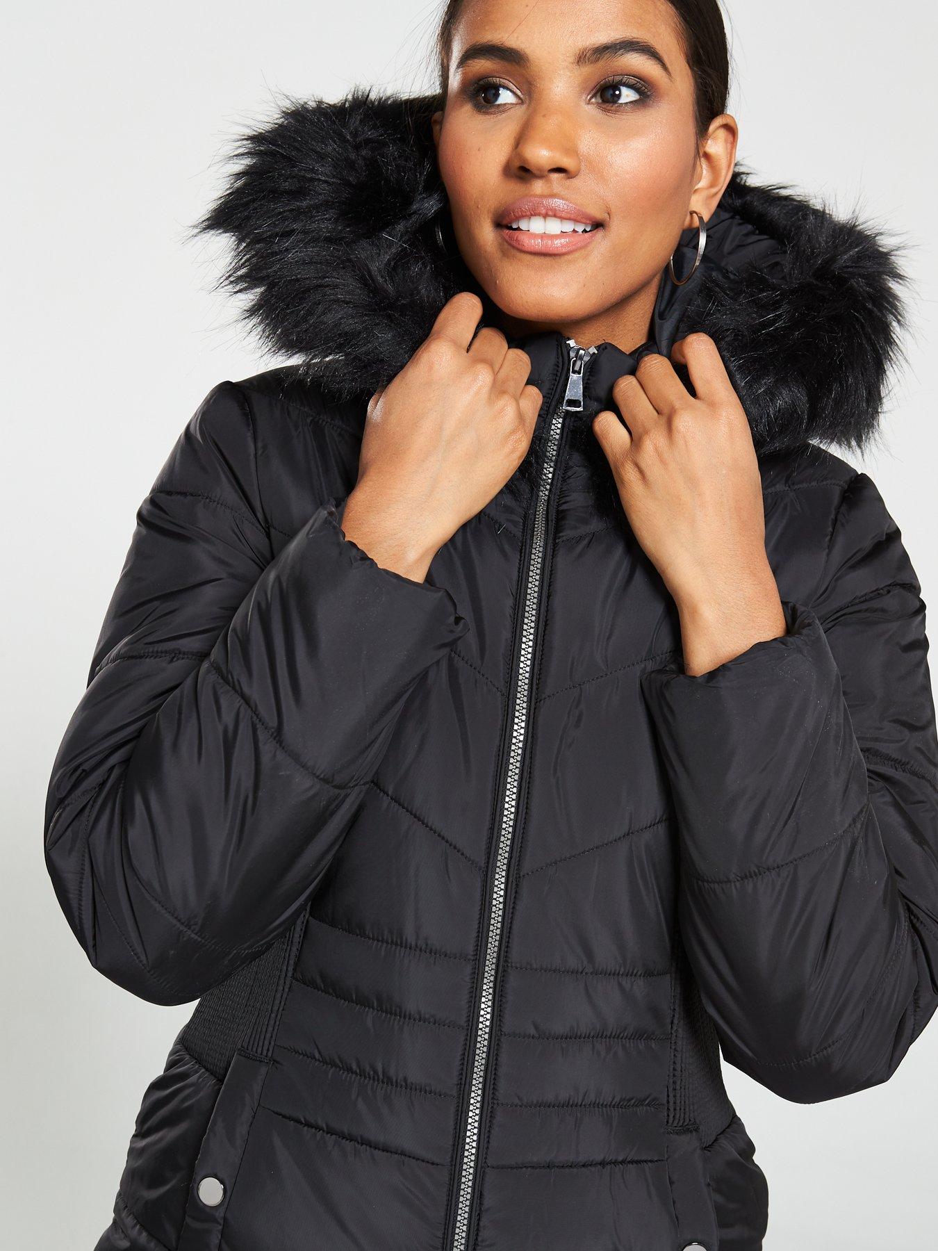 short black fur jacket uk