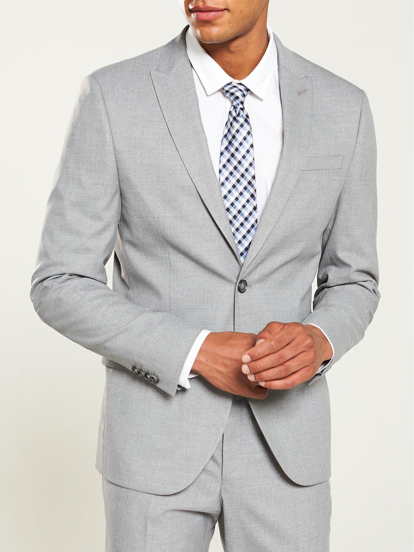 textured grey suit