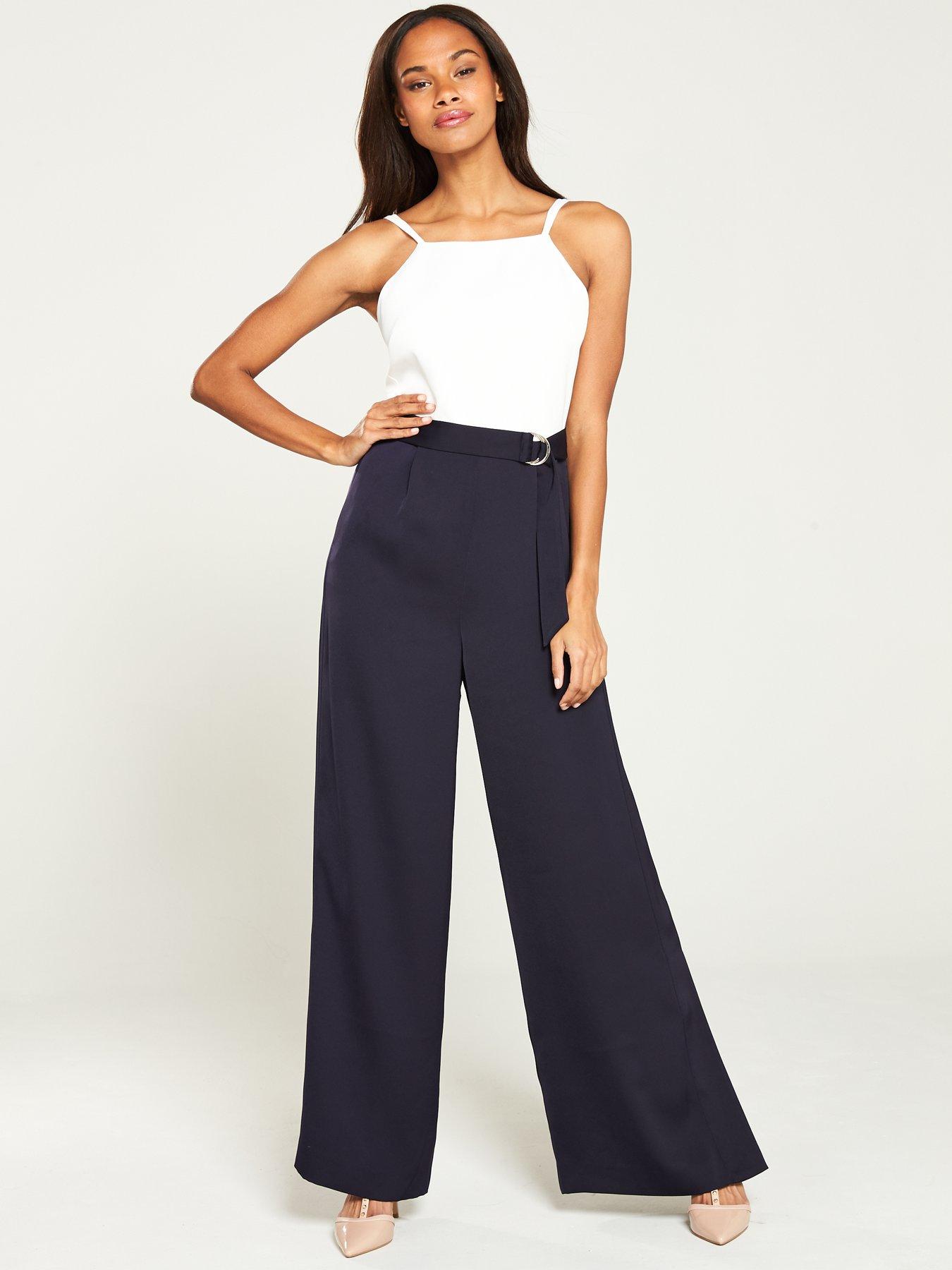 navy wide leg jumpsuit uk