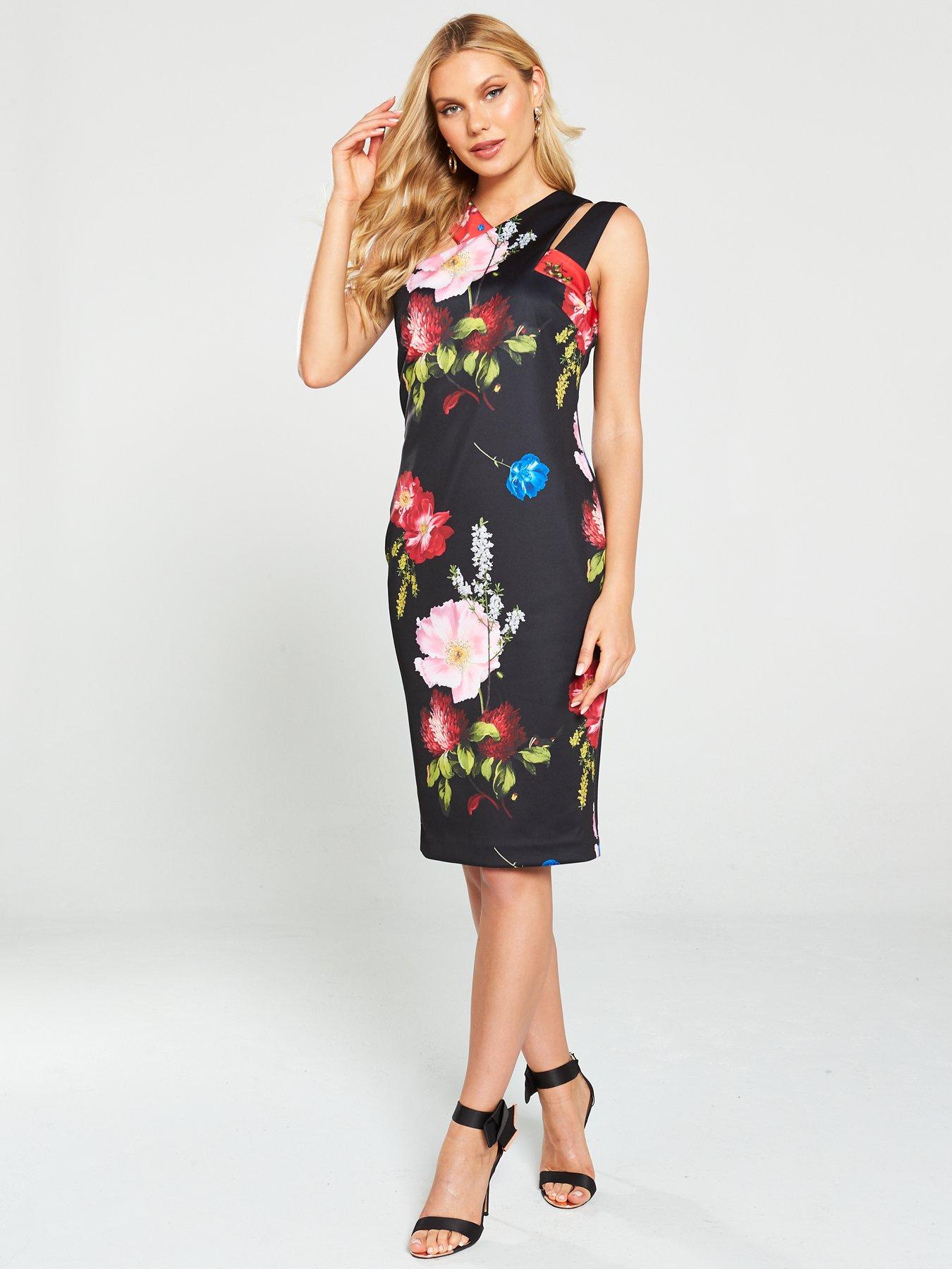 ted baker black dress with flowers