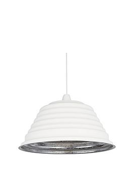 Product photograph of Very Home Ridged Sanded White And Metallic Non-electric Light Shade from very.co.uk