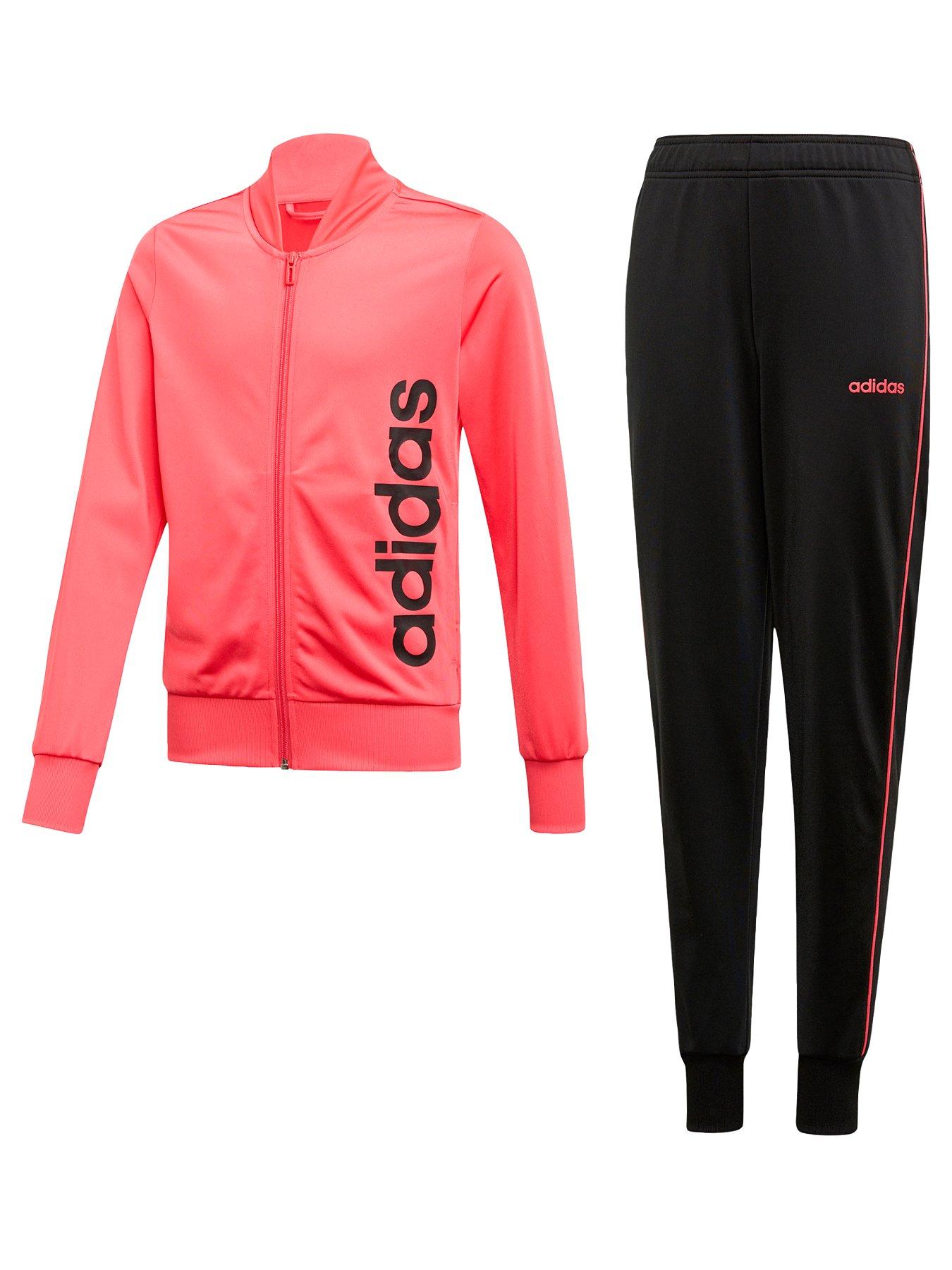 youth adidas tracksuit pink