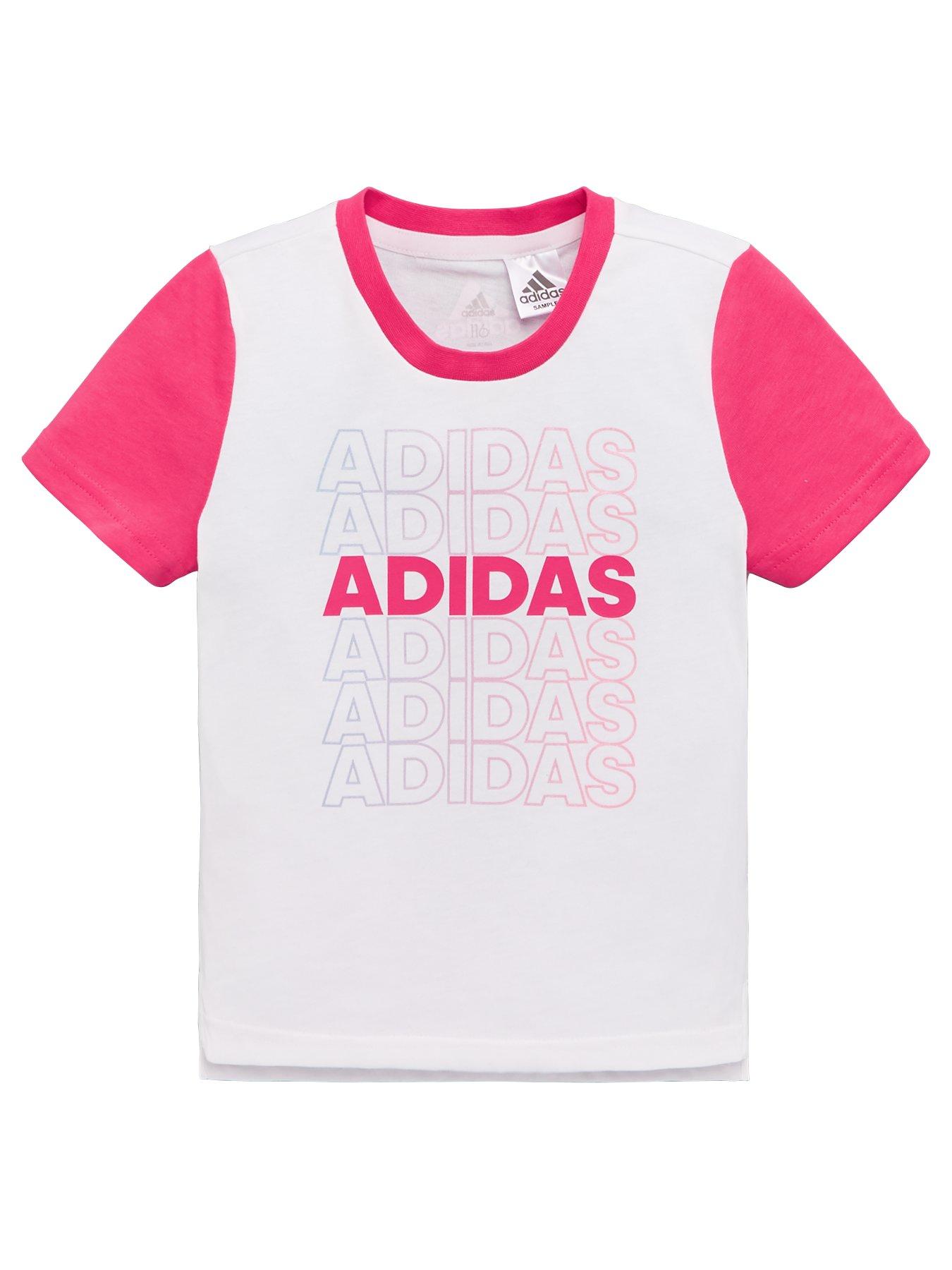 girls pink adidas t shirt