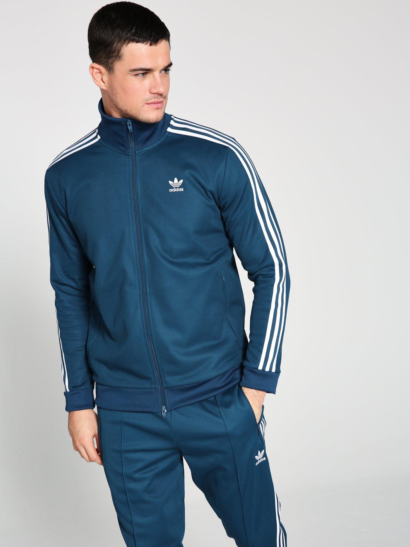 adidas beckenbauer track top blue