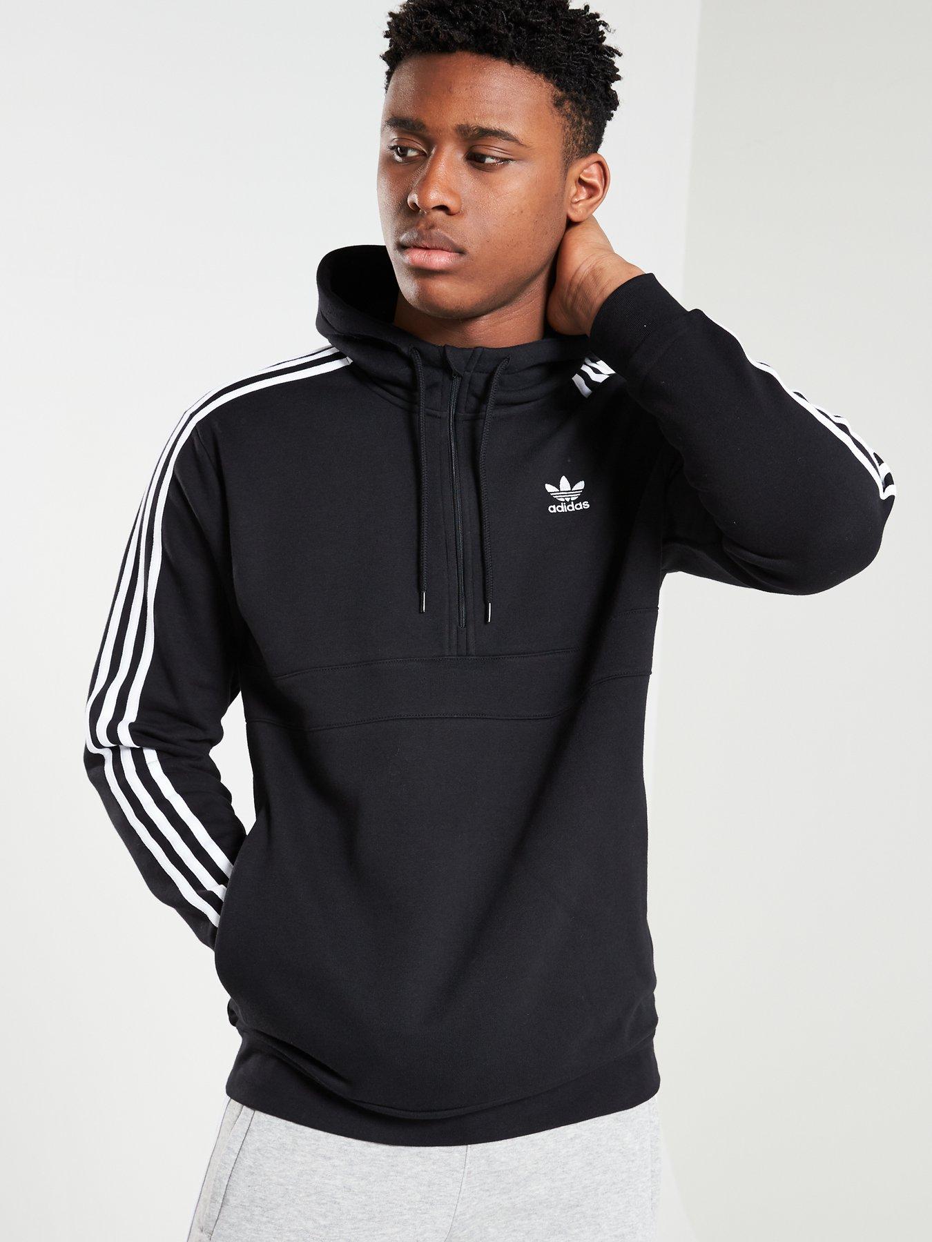 adidas 3 stripe zip through hoody