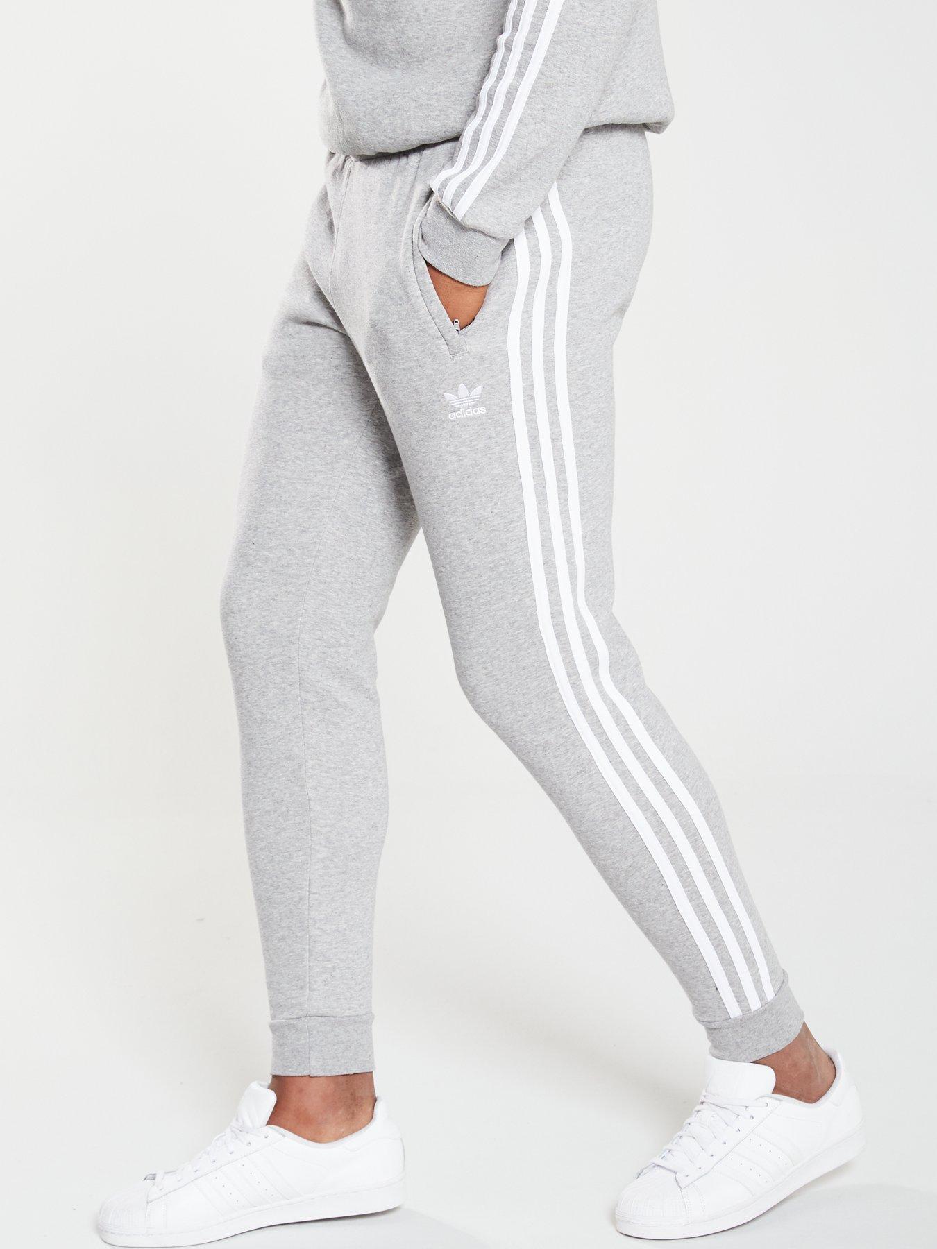 adidas Originals 3 Stripe Pants - Medium Grey Heather | very.co.uk