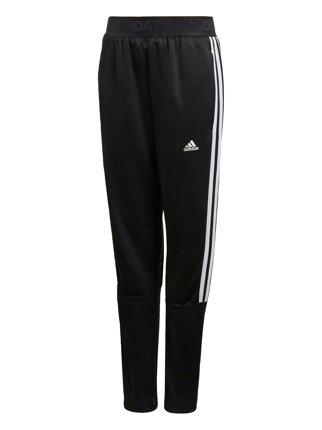adidas Youth 3 Stripe Tiro Pants - Black/White | very.co.uk