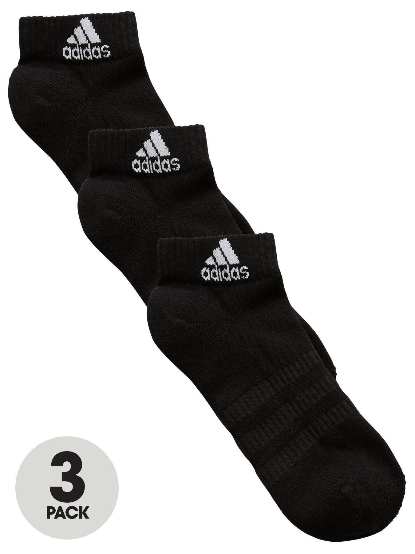 adidas Cushioned Ankle Socks Black (3 Pack) very.co.uk