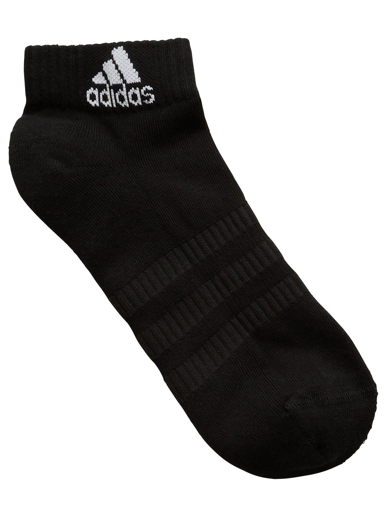 adidas Cushioned Ankle Socks - Black (3 Pack) | very.co.uk