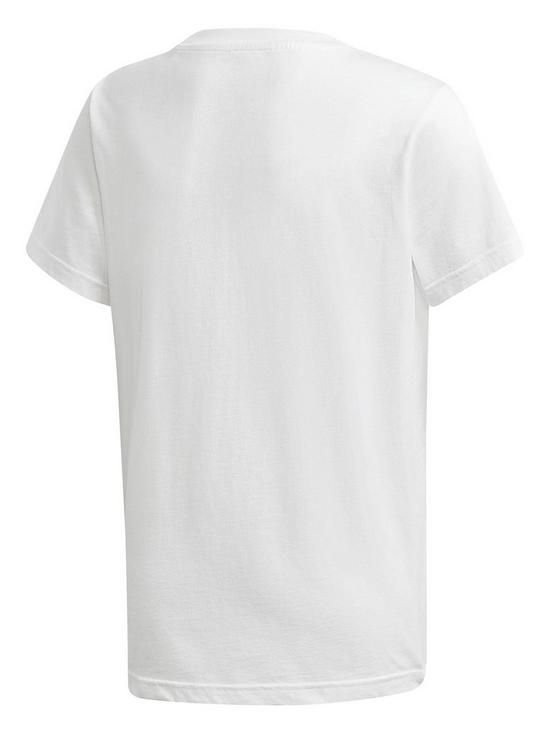 back image of adidas-originals-youth-trefoil-t-shirt-whiteblack