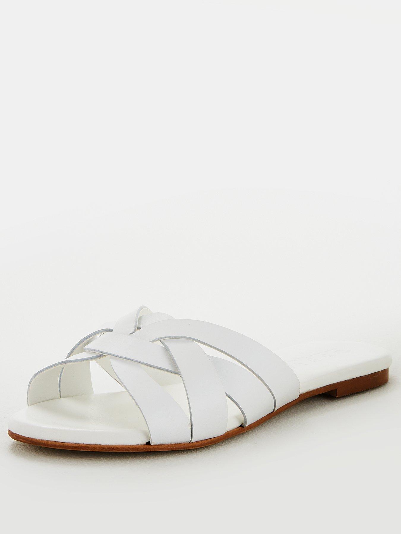 flat white sandals uk