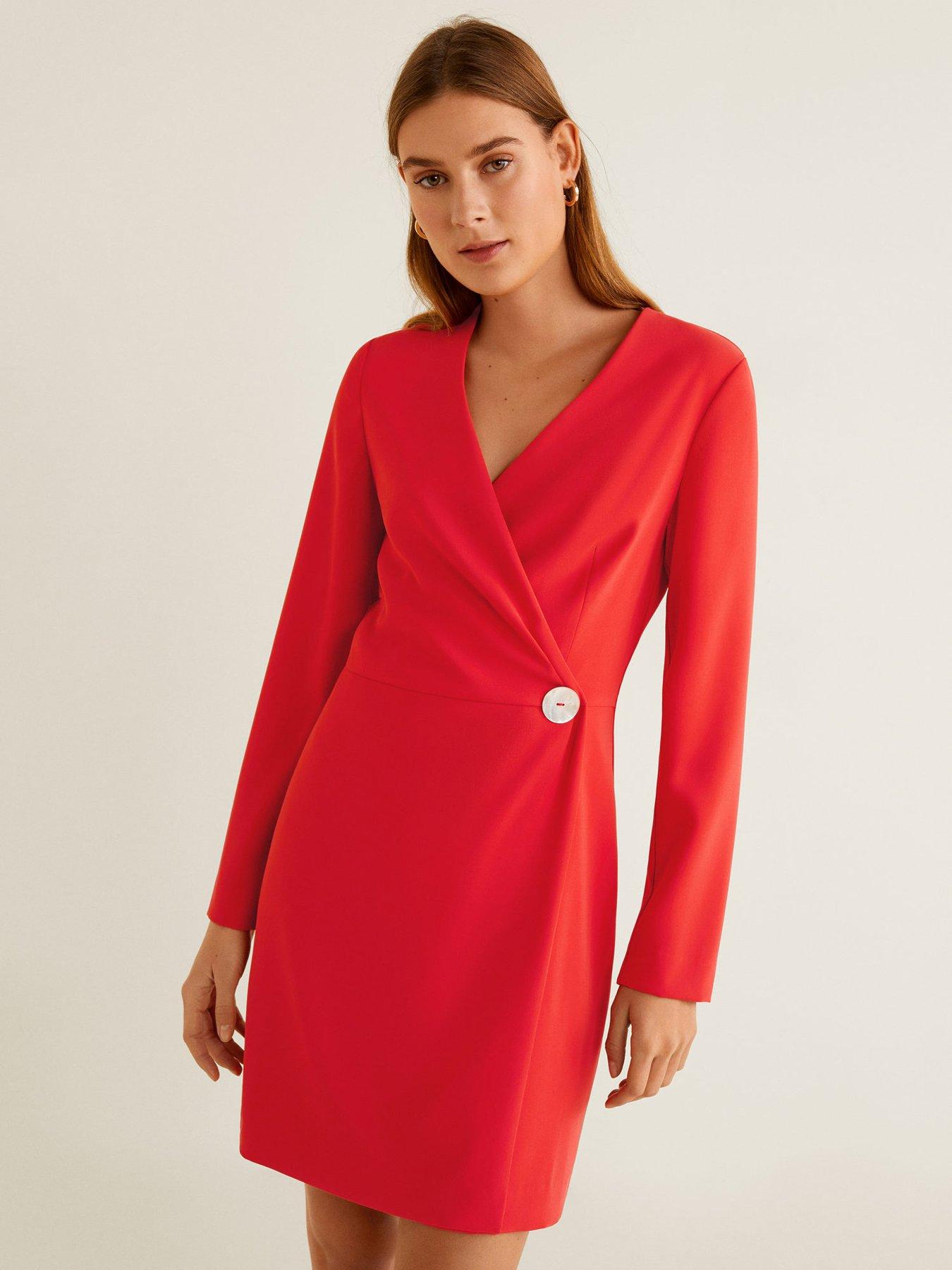 red long sleeve dress uk