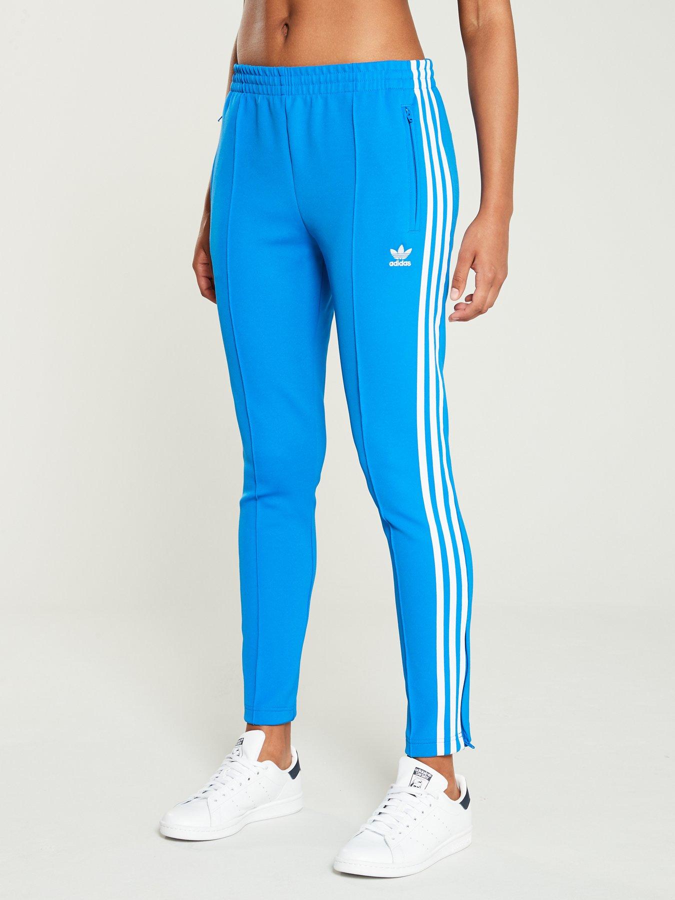 adidas originals three stripe track pant in blue