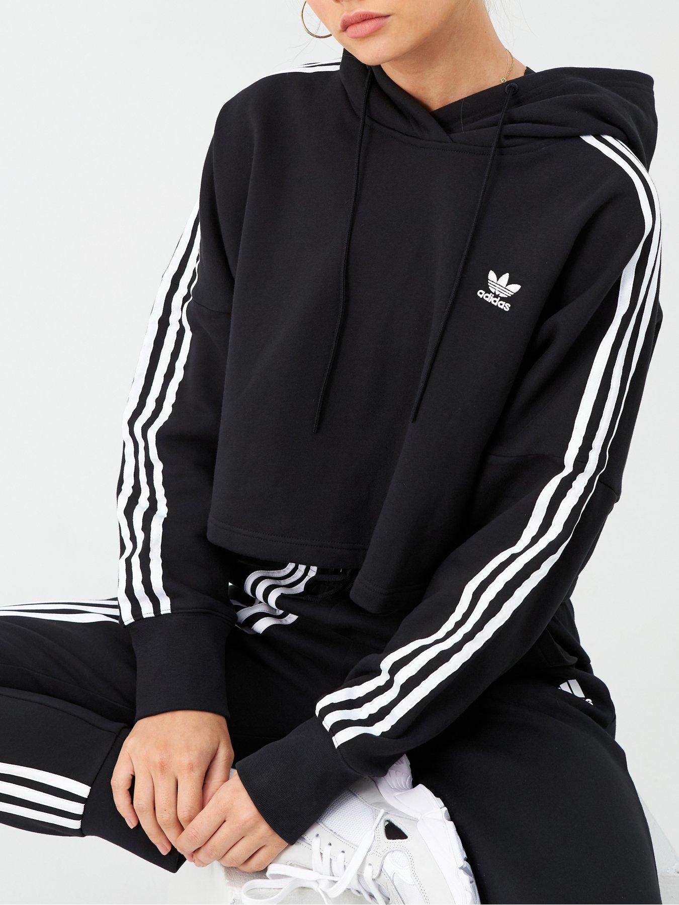 grey cropped adidas hoodie