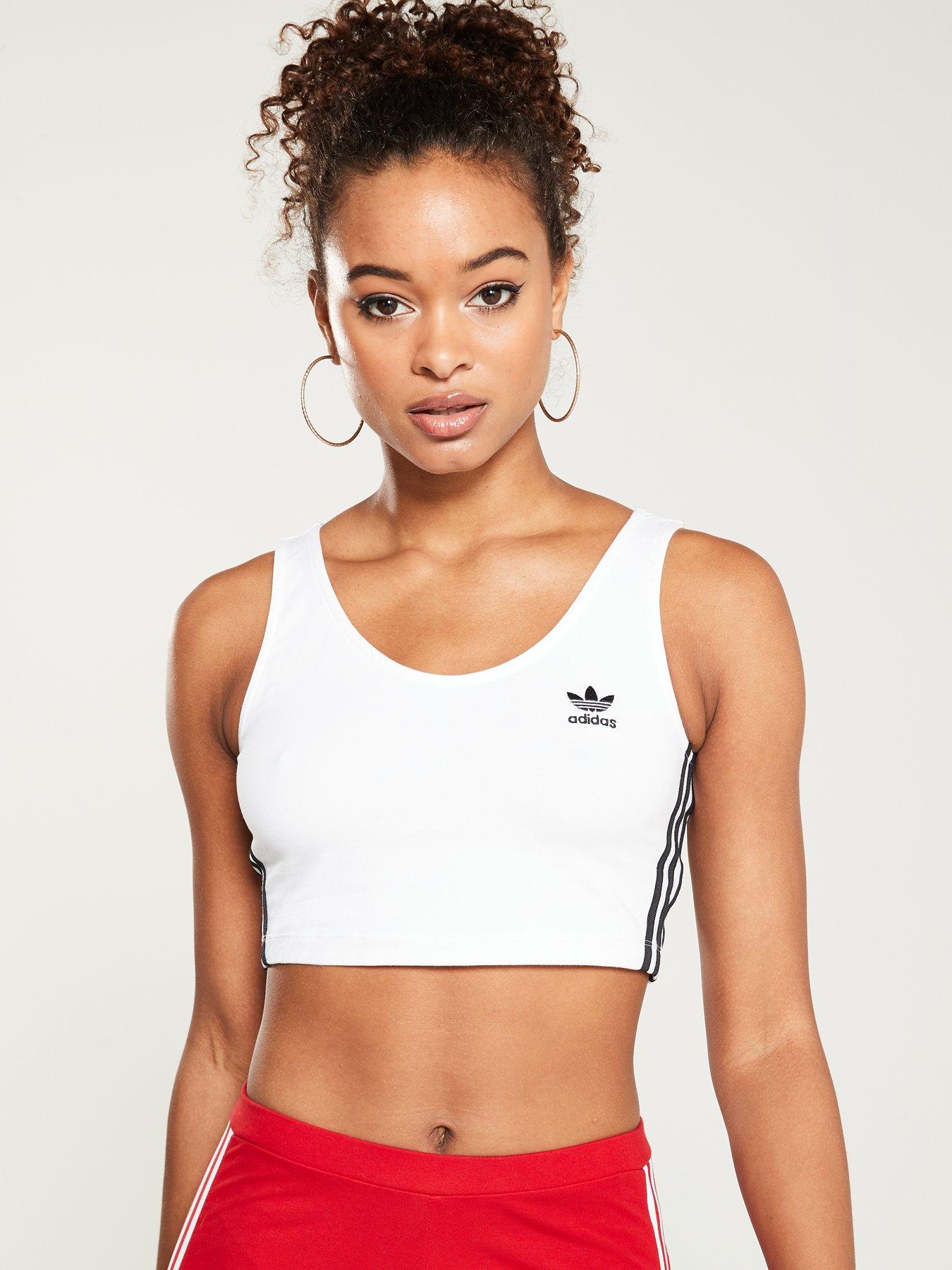 adidas crop tank white