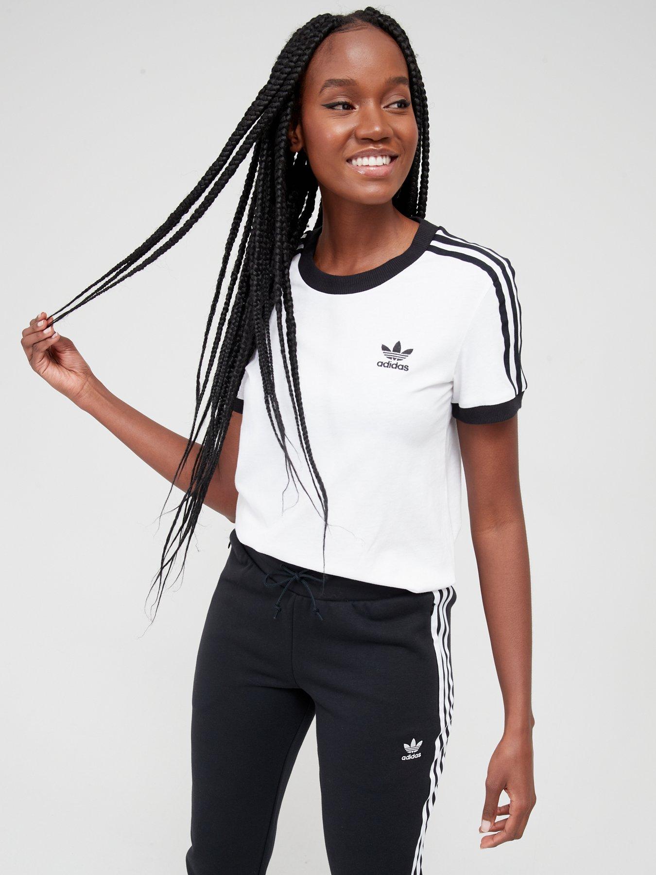 adidas originals 3 stripes tee white