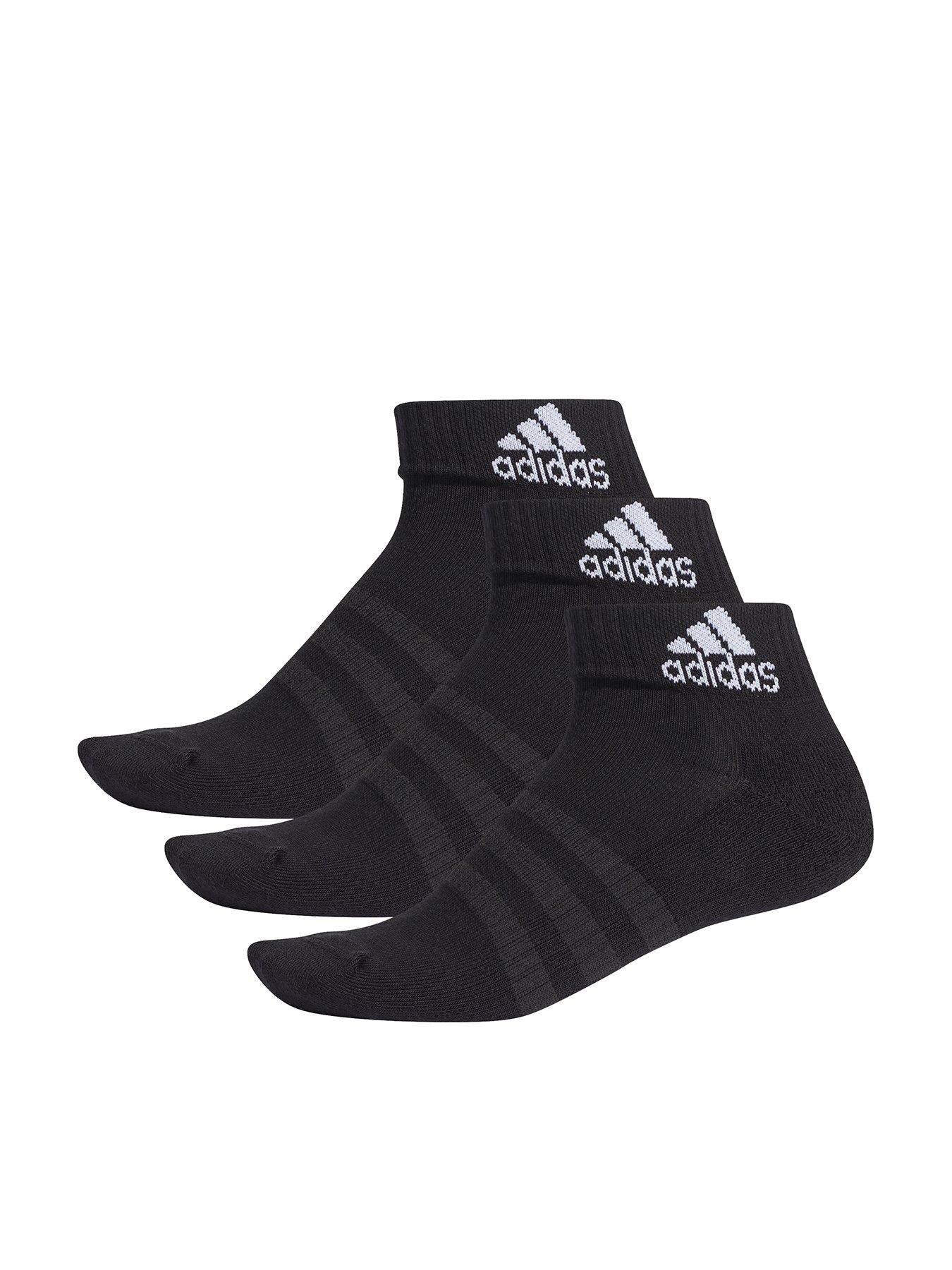undefined 3 Stripe Performance Ankle Sock 3pk - Black