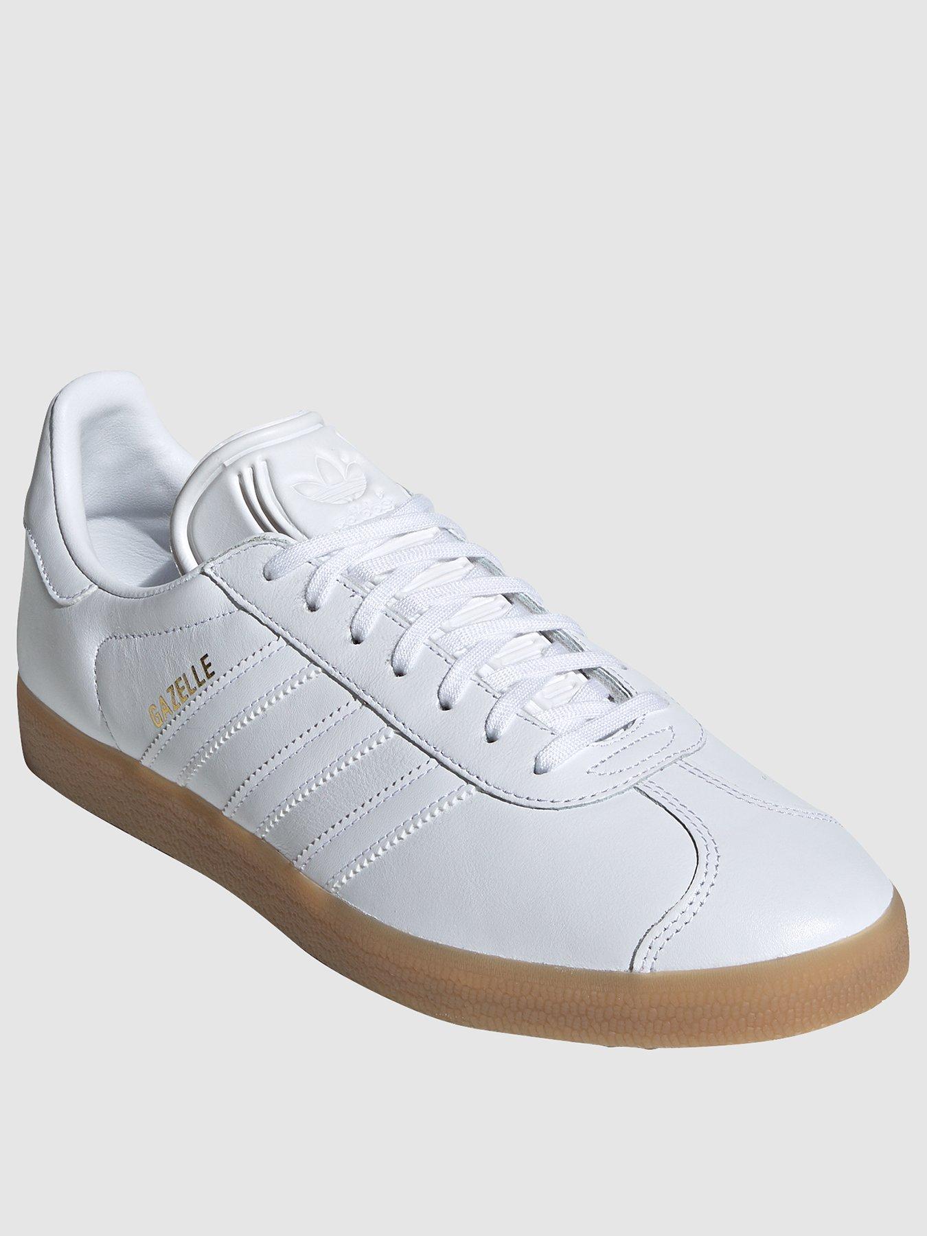 plain white adidas gazelle