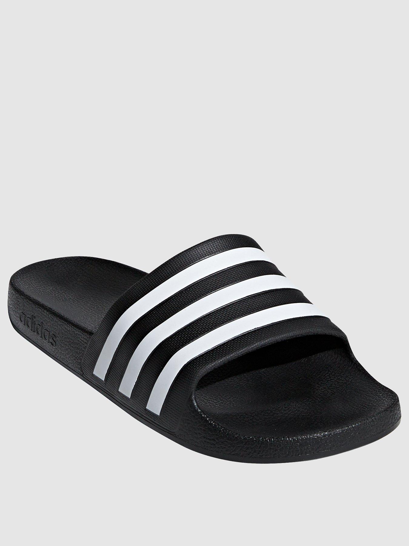 adidas Sportswear Womens Adilette Aqua Sliders Black White