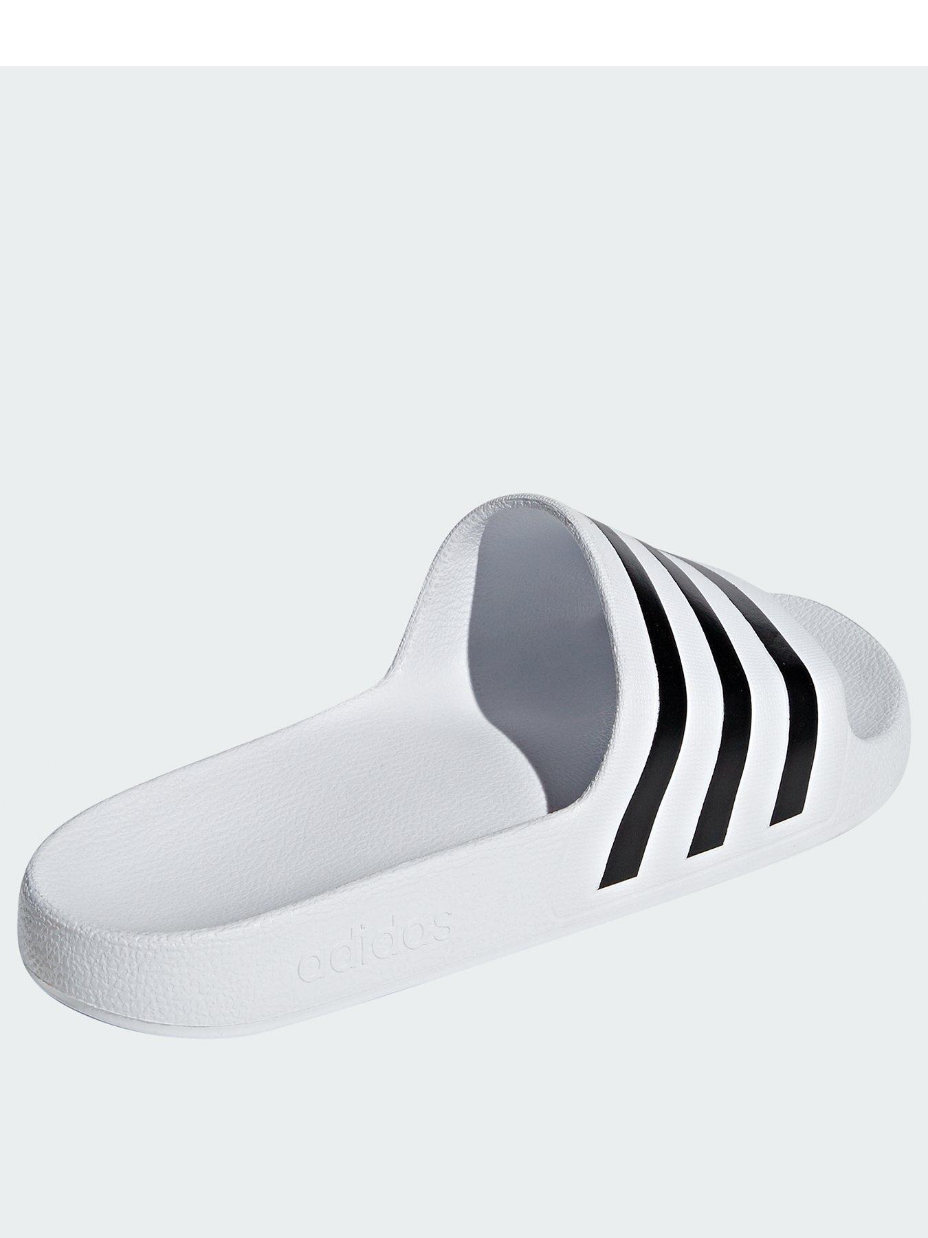 adidas Adilette Aqua - White/Black | very.co.uk