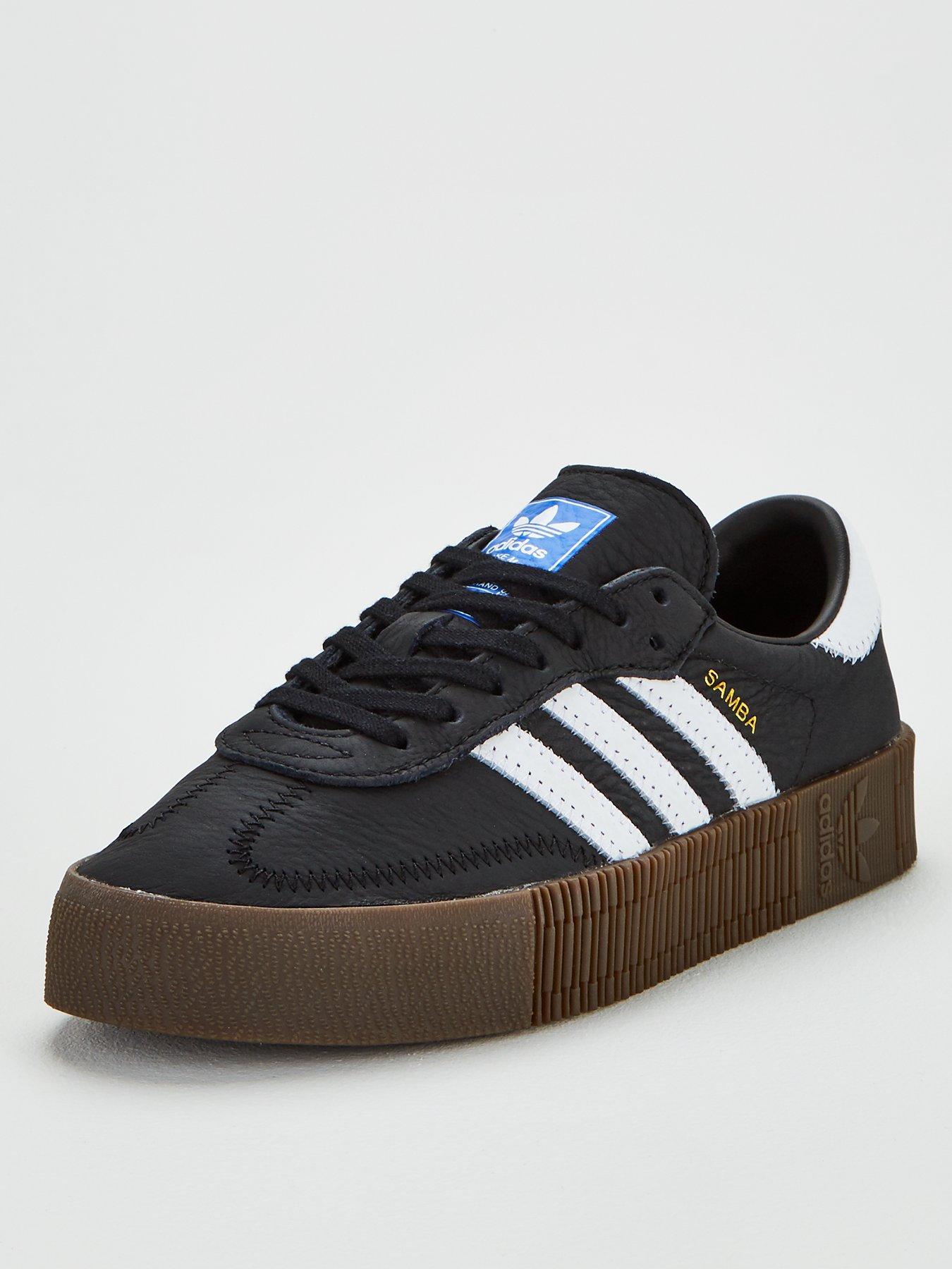 adidas originals samba rose trainers in black with gum sole