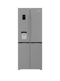 Beko GNE480E20FDZX 76cm Wide, No Frost, 4-Door American-Style Fridge Freezer - Stainless Steel