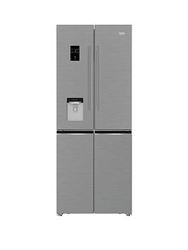Beko Gne480E20Fdzx 76Cm Wide, No Frost, 4-Door American-Style Fridge Freezer - Stainless Steel Best Price, Cheapest Prices