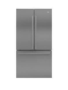 Beko GN1306211ZDX 91cm Wide, Total No Frost, 3-Door American Style Fridge Freezer - Stainless Steel