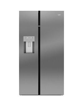 Beko Asgn542X 91Cm Wide, Total No Frost, American Style Fridge Freezer - Stainless Steel Best Price, Cheapest Prices