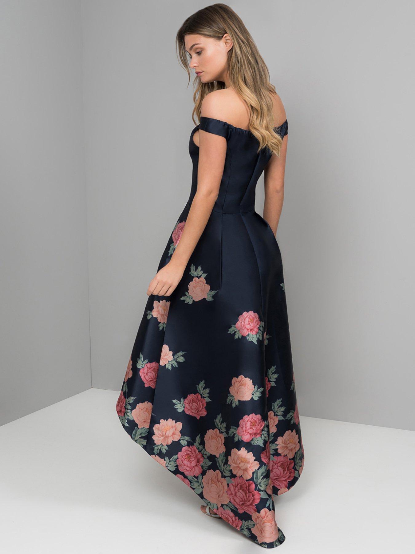 chi chi london bardot dip hem dress