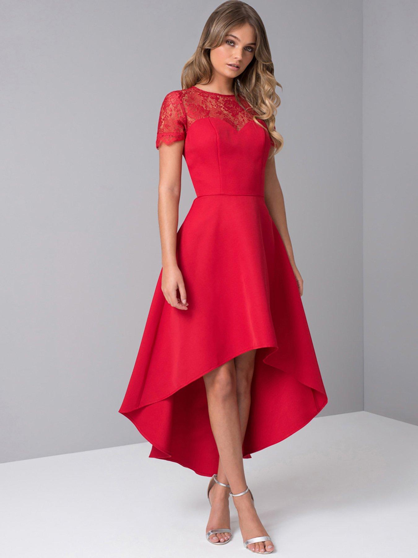 red midi dress uk