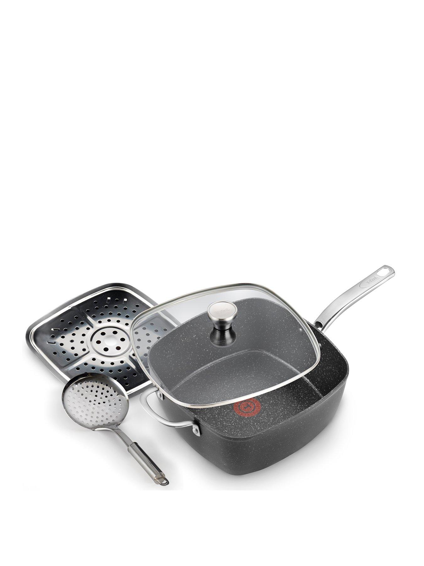 Product photograph of Tefal Titanium Excel All-in-one-pan Frying Pan With Thermospot - Stone Effect from very.co.uk