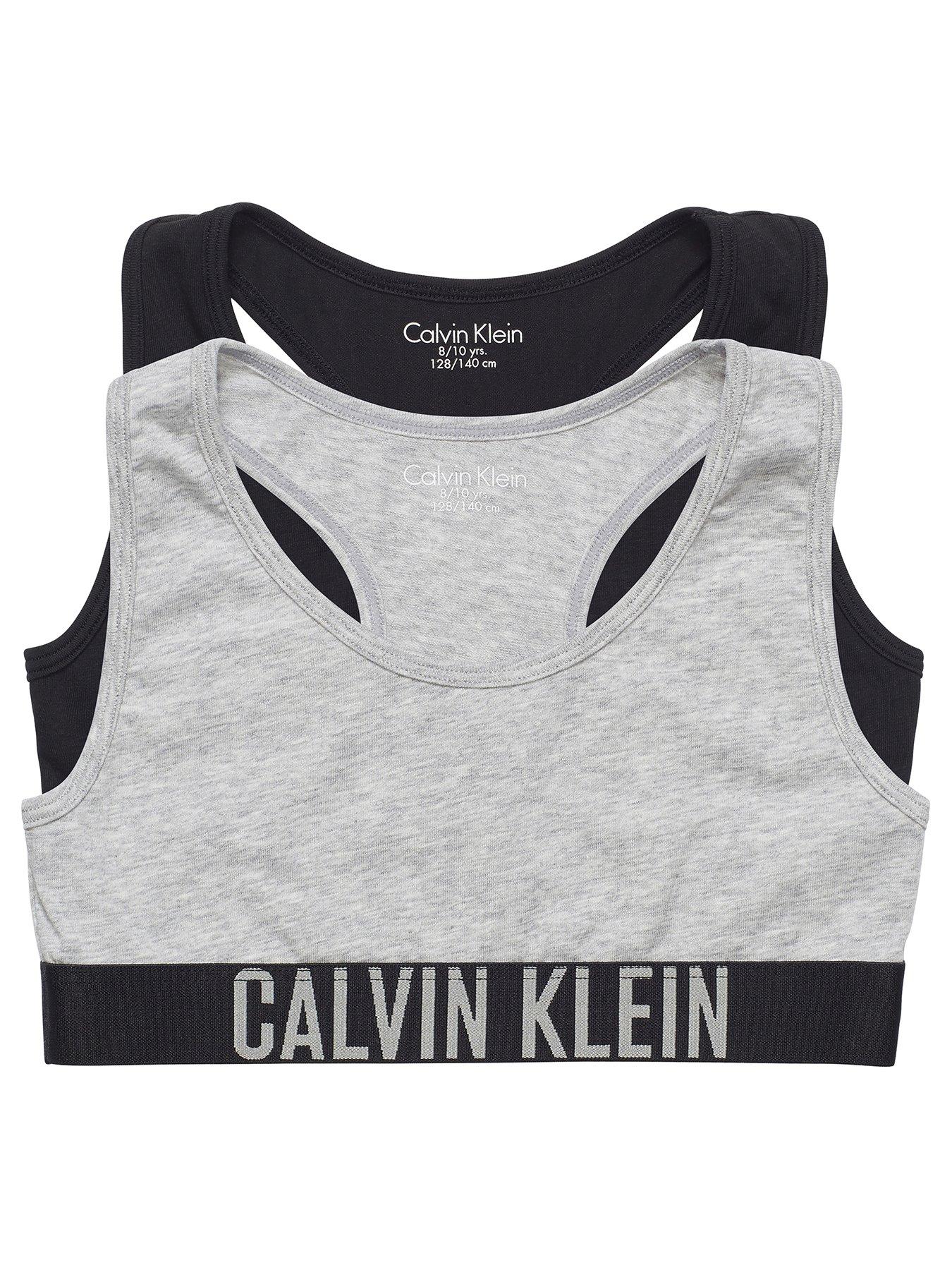 Calvin Klein Girls 2 Pack Bralettes - Black/Grey